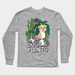 cute dogs and plants Long Sleeve T-Shirt